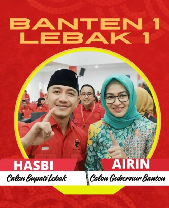 Mochamad Hasbi Asyidiki Jayabaya (Calon Bupati Lebak) dan Airin Rachmi Diany (Calon Gubernur Banten).