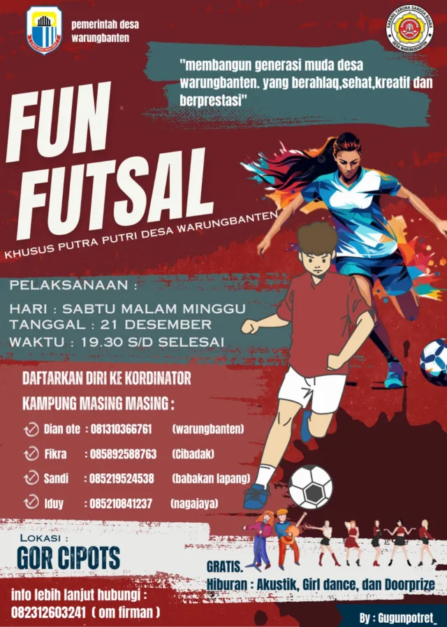 Fun Futsal yang diselenggarakan oleh Pemerintah Desa Warungbanten, pada Selasa (17/12/2024).