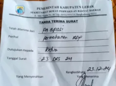 Surat Permohonan Audiensi RDP PABPDSI diabaikan oleh DPRD Kabupaten Lebak, pada Senin (30/12/2021).