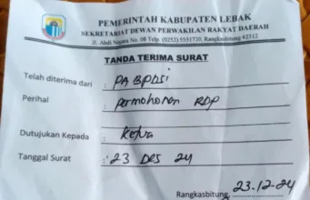 Surat Permohonan Audiensi RDP PABPDSI diabaikan oleh DPRD Kabupaten Lebak, pada Senin (30/12/2021).