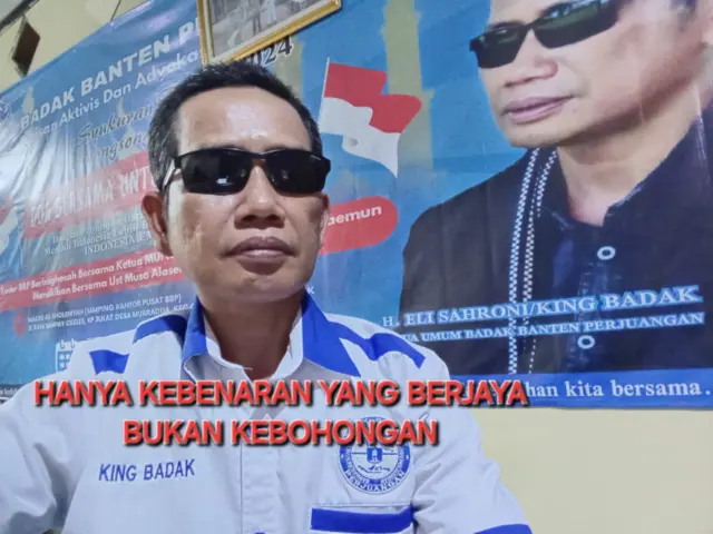 King Badak, Eli Sahroni Ketua Umum Ormas Badak Banten Perjuangan kecam keras penagihan dengan kekerasan, pada Kamis (23/01/2025).