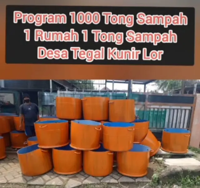 Pemdes tegal Kunir lor buat Program 1000 tong sampah 1 rumah 1 tong sampah, Foto (Istimewa)